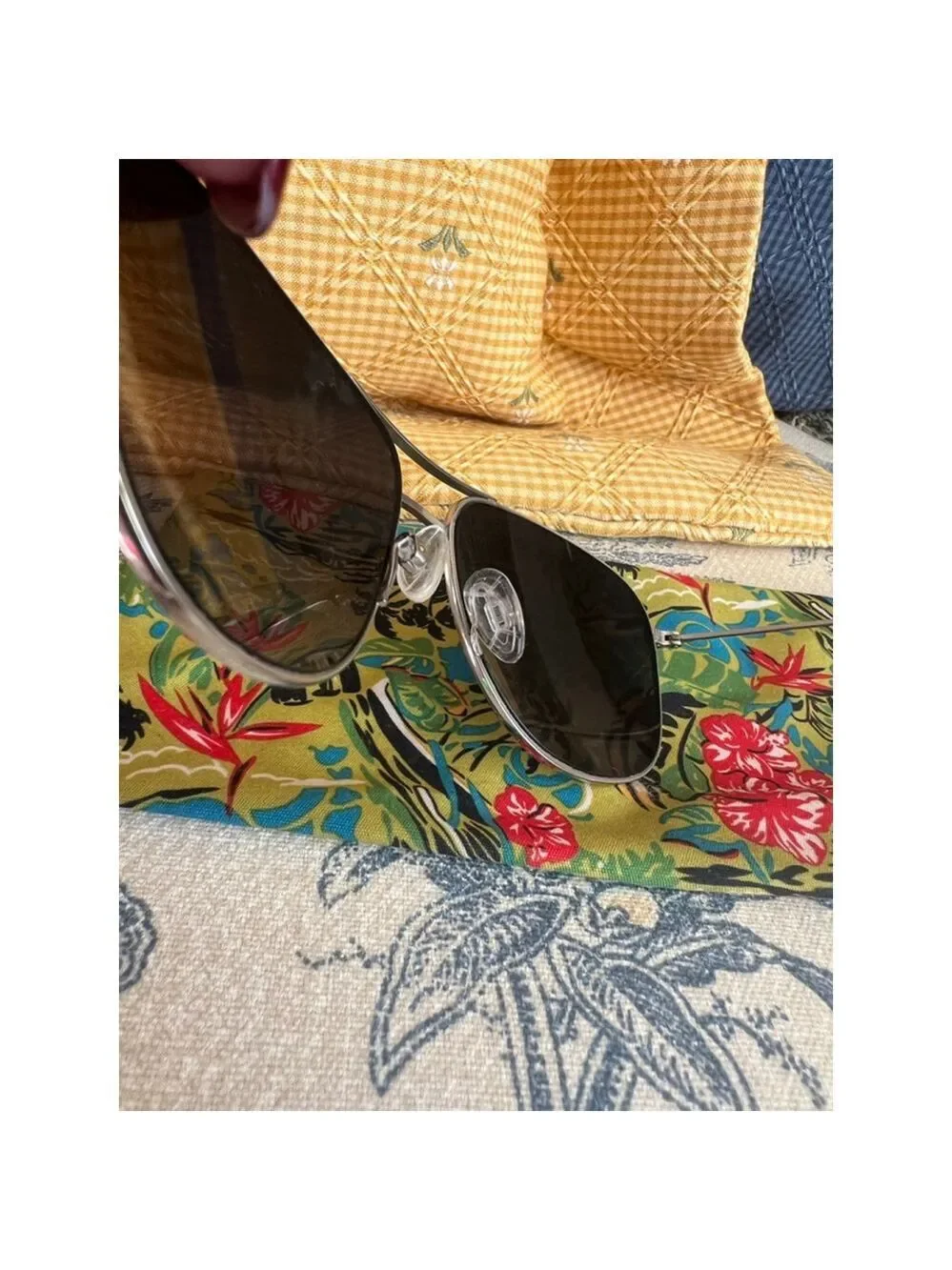 Maui Jim Silver Black Aviator Sunglasses